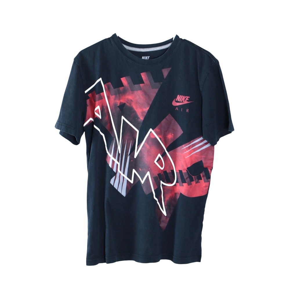 Nike Mens Air Sportswear Graphic T-Shirt Black Red Regular Fit Medium